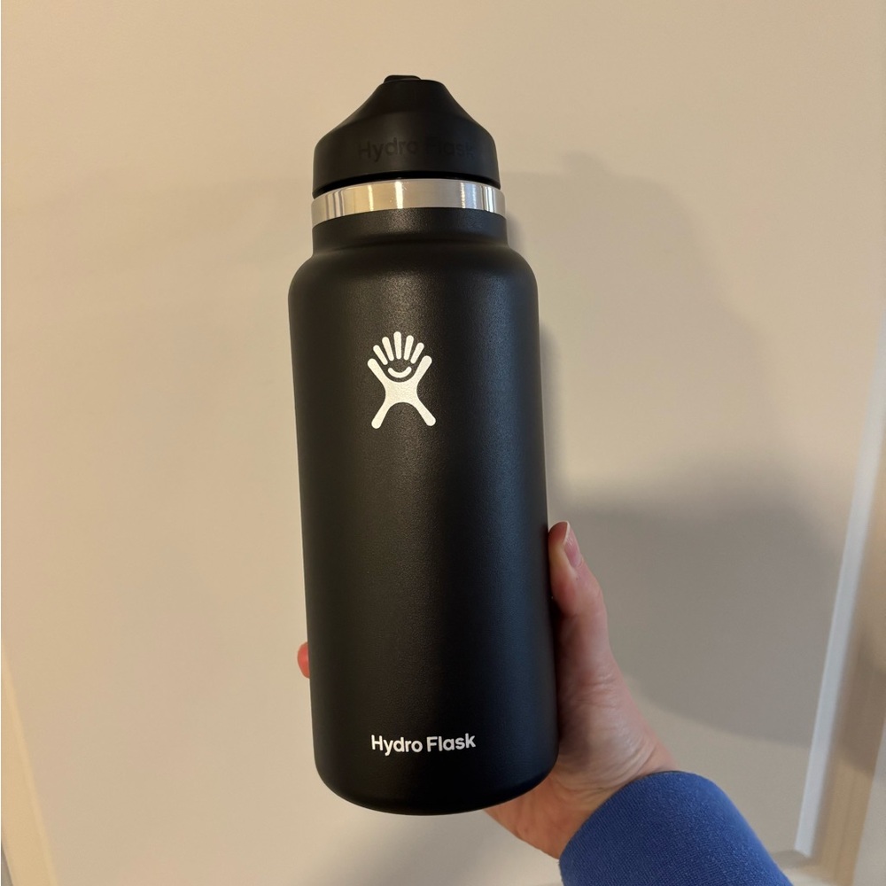 Hydro Flask 32oz Wide Mouth Flex Straw Water Bottle Black
